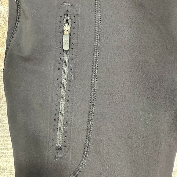 Lululemon Women’s Size 4 Black 25" Length Leggings With Zip Pockets And Mesh - Picture 5 of 11